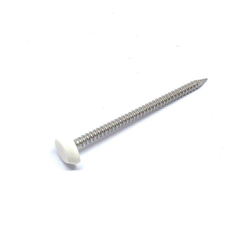 50mm X 2.65mm Annular Ring Shank Plastic Cap Roofing Nails Stainless Steel A4 Grade
